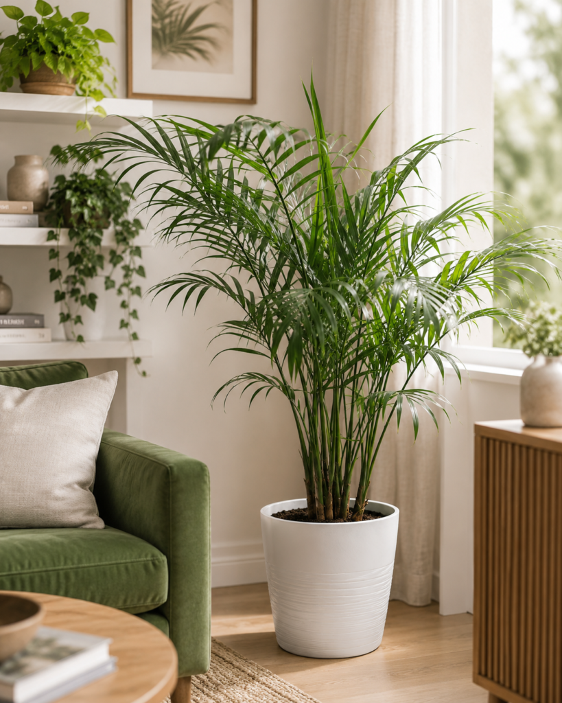 The cover now places the parlor palm naturally in a calm, aspirational living space.