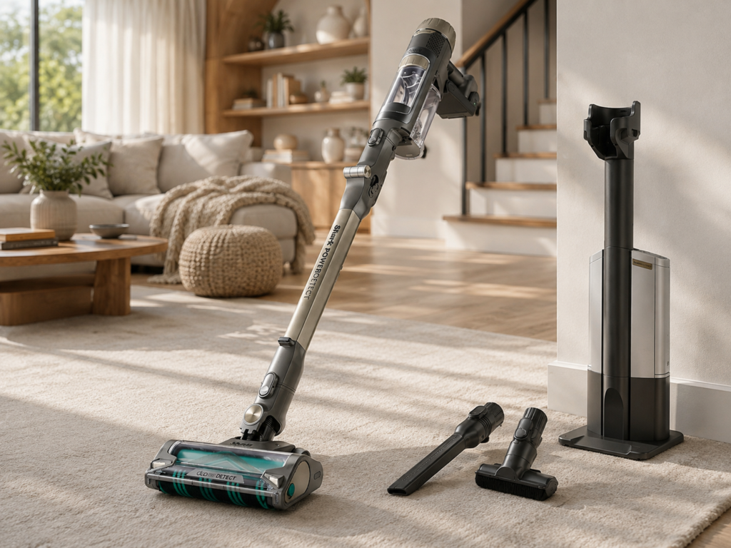 Shark PowerDetect Pet Plus Clean & Empty Cordless Stick Vacuum, IP3253 The Shark POWERDETECT is styled naturally in a bright, inviting living space that makes everyday cleaning feel effortless and elevated.