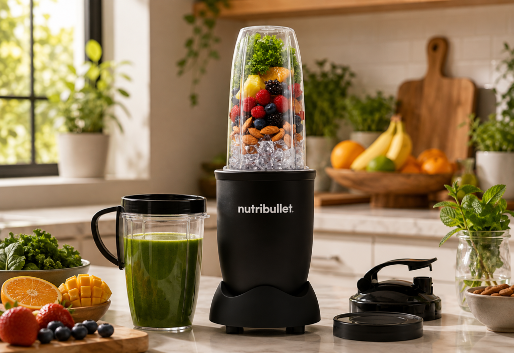 nutribullet Pro Personal Blender, Shakes, Smoothies, Food Prep, and Frozen Blending The nutribullet is styled as a fresh, inviting centerpiece for an everyday wellness kitchen.